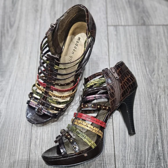 Madden Girl womens kickoff open-toe platform high-heeled Strappy Shoes 9 - Picture 6 of 7
